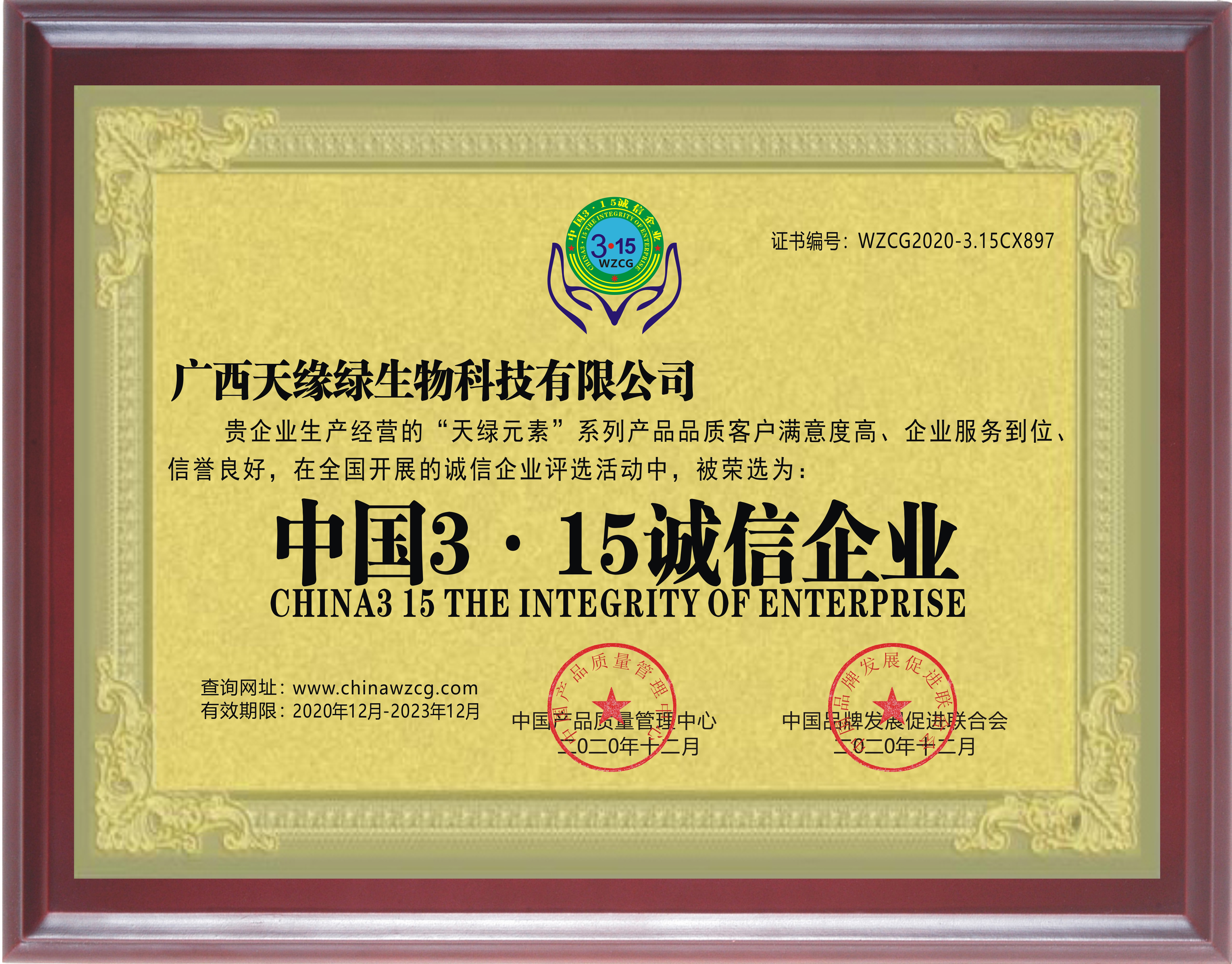 2020年-天緣綠集團(tuán)榮譽(yù)